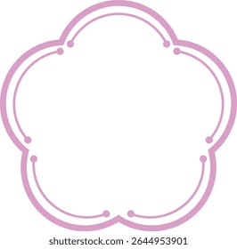 Eenvoudige Bloem Vorm Frame Roze Lijnen