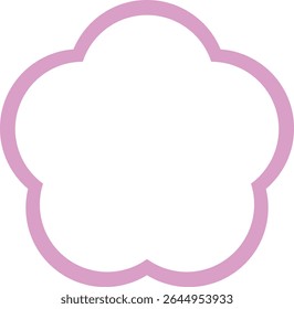Simple Fleur forme Cadre Lignes roses