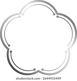 Simple Flower Shape Frame Silver Lines