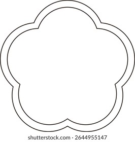 Eenvoudige Bloemvorm Frame Witte lijnen