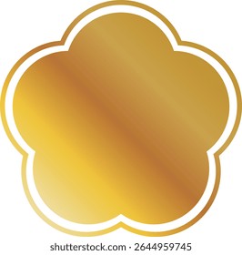 Eenvoudige Bloem Vorm Frame Witte Lijnen Gouden Vulling