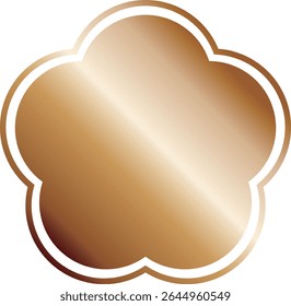 Simple Flower Shape Frame White Lines Copper Fill