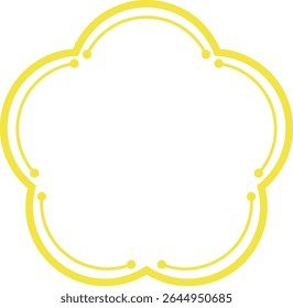 Simple Flower Shape Frame Yellow Lines