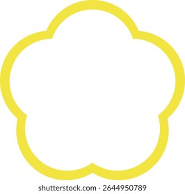 Simple Fleur forme Cadre Lignes Jaunes