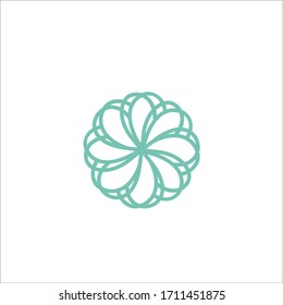 simple flower shape logo vector
