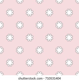 Simple flower shape seamless pattern on pink background