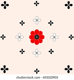 Simple Flower shaped design for textile prints, backdrops, wrappers. Vector illustration