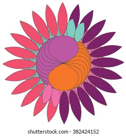 A simple flower shaped geometrical vector design.
