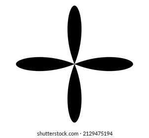 Simple flower shapes, petals silhouette