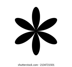 Simple flower shapes, petals silhouette