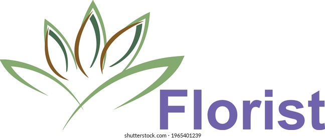 el logotipo de una floristería sencilla para su negocio. Un sencillo diseño de vectores de logotipo plano.