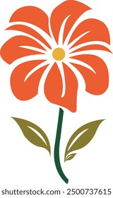 Diseño de Arte vectorial de silueta de flor simple