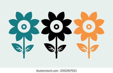 Ilustración de Arte vectorial de silueta de flor simple