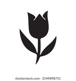 simple Flower silhouette vector Style with white background
