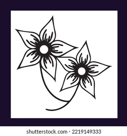 Esbozo de flores simple hecho en un fondo blanco