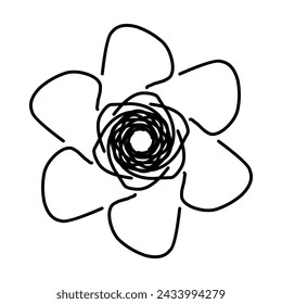 Einfache Blumenskizzen mit Linien und gekrümmten Linien