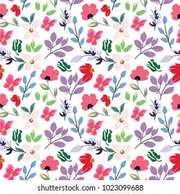 Simple Flower Spring Floral Seamless Pattern