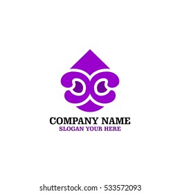 Simple Flower Symbol Logo Design Vector