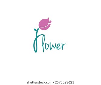 Simple Flower Type Logo Design Template