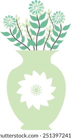 
Simple flower vase vector illustration design.