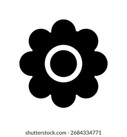 Simple flower vector icon illustration.