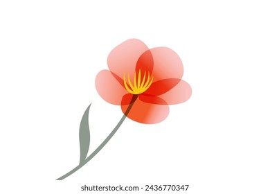 Simple flower vector illustration on white background.