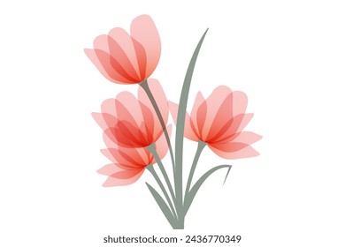 Simple flower vector illustration on white background.