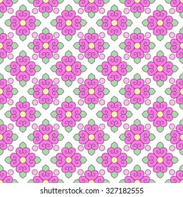 Simple flower vector seamless pattern