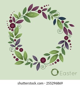 simple flower wreath consisting of berries and leaves