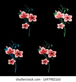 Flores simples, bellas flores vectoriales naturales
