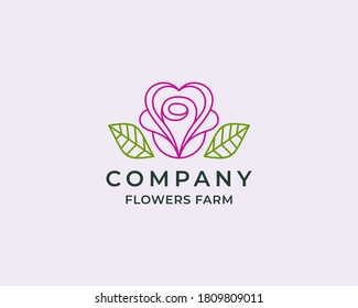 Simple Flowers Farm Logo Design