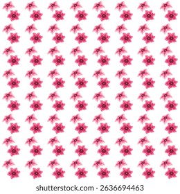 Simple flowers in flat style. Seamless pattern.