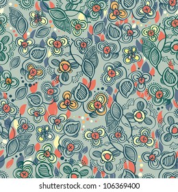 simple flowers in floral pattern