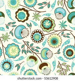 simple flowers in floral pattern