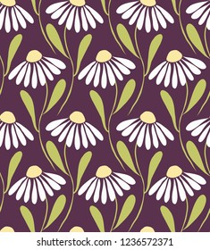 simple flowers floral seamless pattern vector 