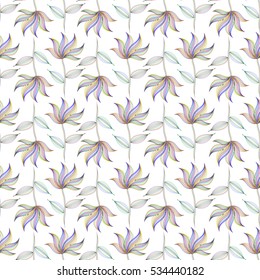 Simple flowers multicolored seamless pattern