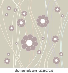 simple flowers on a beige background