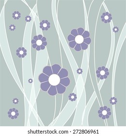 simple flowers on a gray background