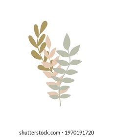 Simple flowers pastel-colored floral arrangement in flat style vector illustration, symbol of spring, cozy home, Easter holidays celebration decor, clipart for cards, bohemian springtime decoration