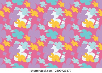 Simple Flowers Pattern Seamless Little Floral Liberty Seamless Texture Background. Spring, Summer Romantic Blossom Flower Garden Seamless Pattern for Your Designs