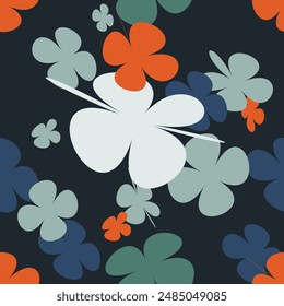 Simple Flowers Pattern Seamless With Simple Pretty, Little Floral Liberty Seamless Texture Background. Spring, Summer Romantic Blossom Flower Garden Seamless Pattern for Your Designs