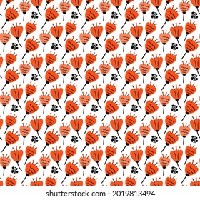 Simple flowers pattern. trendy repeating texture print, background. Vector illustration