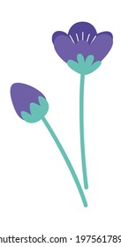 Simple flowers and plants. Calm color