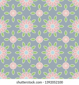 Simple flowers seamless pattern. Summer vector background EPS10