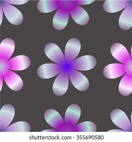 Simple flowers seamless pattern. Seamless vector cute floral pattern. Stylized vector gradient colors to design your creative works.