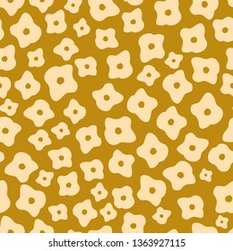 Simple flowers vector seamless pattern (wrapping, backdrop, texture)
