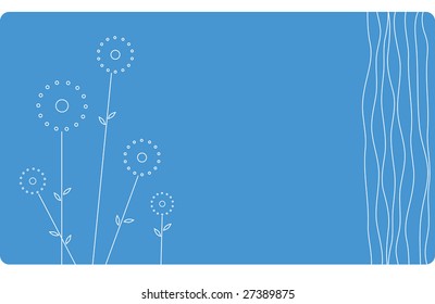 Simple flowers with wavy border Good for invitation or card