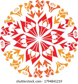 simple flowers.mandala vector in multi color.