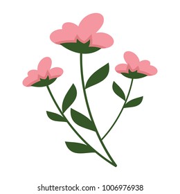 Simple Flowery Plant Vector Illustration Graphic Design