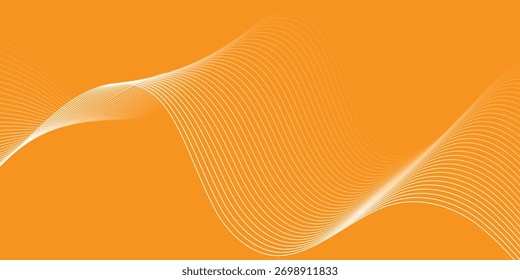 simple flowing line design on orange for banner poster background.